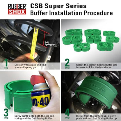 RubberShox CSB Super, Size F, Coil Spring Buffer/Spacer | 70A hardness, universal fitment - color: CSB Super, size: F