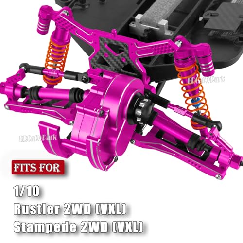 RC Upgrades Part for 1/10 Rustler Stampede (VXL) 2WD,A-Arm,Shock,Drive Shaft,Caster Block,Steering Blocks,Stub Axle Carriers,Steering Bellcranks,Links,Shock Tower,Front Bulkhead,Pink - color: Pink - (Rc Upgrades)