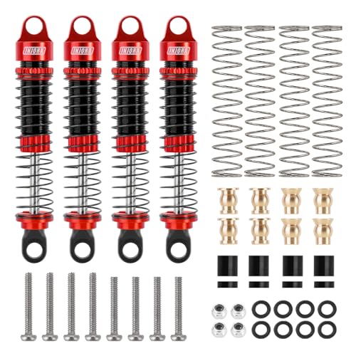 INJORA 59MM Threaded Oil Shock for 1/18 RC Redcat Ascent18 Upgrade(Red) - color: Red