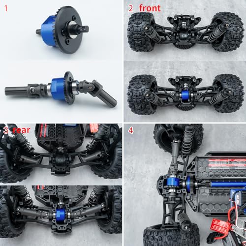 Front Centre Rear Complete Differential for Tra-xxas Mini Maxx 4WD | XRT VXL-3S Monster Truck 1:16 Upgrades Steel Aluminum 7075 Alloy - style: Front & Centre & Rear Complete Differential
