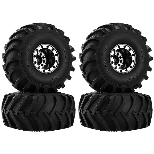 GLOBACT RC Monster Truck Wheel Tires 68 * 33mm for 1/24 SCX24 FCX24, Black - color: Black