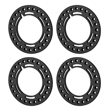 4pcs Aluminum 1.9inch RC Beadlock Wheel Rim Replacement Ring for 1/10 RC Crawler Car 1.9" Wheels/Rims (Black) - color: Black