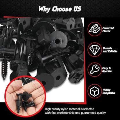 OTUAYAUTO 121PCS 4 in 1 Body Bumper Screw Bolts Fender Liner Clips | Replacement for Toyota Wheel Well Liner Retainers OEM 90159-60498, 52161-16010, 90189-06013, 90189-06065 - size: 120Pcs 4 Sizes Clips with 1 Remover for Toyota