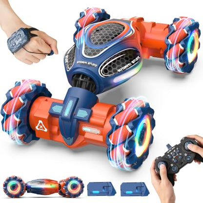 Remote Control Car - RC Drift Car Gesture Sensing Toy Boy Age 6-8-12 Gifts | Gesture Sensing RC Stunt Car for Kids Toys 6 7 8 9 10 11 12 Year Old Boy Birthday Christmas Presents with Lights Music - color: Orange