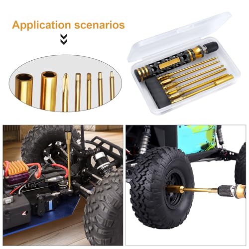 RC Tool Kit 6 in 1 Screwdriver Allen Keys Hex Nut Driver Set for Traxxas TRX4 Axial SCX10 Redcat Arrma RC Car Aliplane Drone Boat