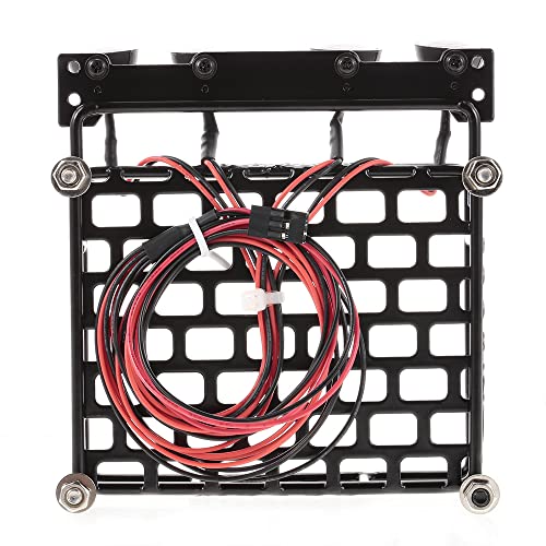 mewmewcat Roof Rack Luggage Carrier with Light Bar for 1/10 RC Crawler Axial SCX10 D90 110 TRAX4 HSP RC Car Parts