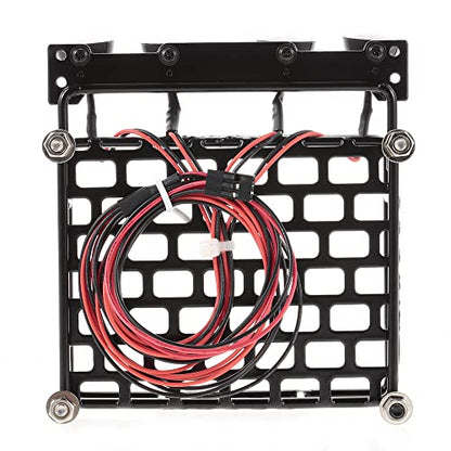 mewmewcat Roof Rack Luggage Carrier with Light Bar for 1/10 RC Crawler Axial SCX10 D90 110 TRAX4 HSP RC Car Parts