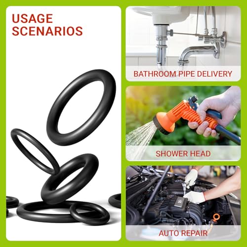 1200Pcs of 24 Varieties of O-Ring O Rings Assortment Seal Kit in Nitrile Rubber Material for Automotive,Plumbing,Solenoid Valves,Mechanical Bearings,Air & Water Fitting Seal Leak Repair - style: 24 Size/1200 Pcs