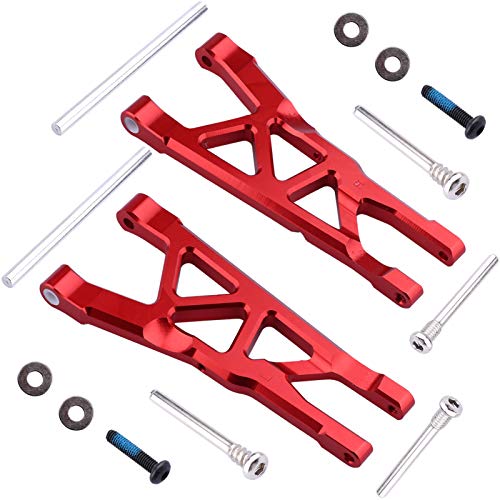 Hobbypark Aluminum Suspension Arms Set (Front & Rear) Upgrades Parts for Arrma Typhon 3s BLX Big Rock, Replacement of AR330543 AR330540 (Red) - color: Red