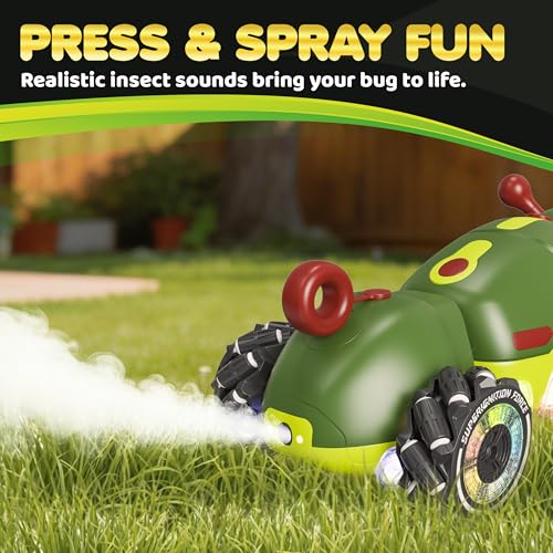 Contixo RC1 Mech Stunt RC Caterpillar Car – Kids Remote Control Car, Omni-Directional 360° in-Place Rotation, Mist Spray, LED Lights, All-Terrain Stunt Vehicle, Torsion Body, 2.4GHz Remote, Green - color: Green