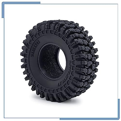 4PCS RC 1.0 Tires Foam Insert Soft Rubber 1.0" Wheel Tires 58MM | For 1/18 TRX4M Upgrades 1/24 SCX24