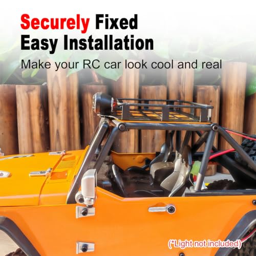 Vikye Metal RC Car Roof Rack for 1/12 Scale MJX H12Y Off Road Crawler, Luggage Carrier with Mesh Design, Black Accessory for Remote Control Truck