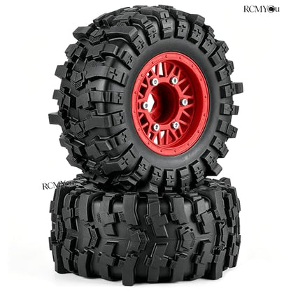 Rc Wheels and Tires Set for 1/10 Slash 2WD 4×4 4WD,Senton,Axia1,Redca t,Rc4w d,Detachable Replacement Running on Off-Road Tire,on-Road Tire w/12mm/14mm/17mm Hex,Soft Tires Plastic Rim,Red - color: Red (1/10)