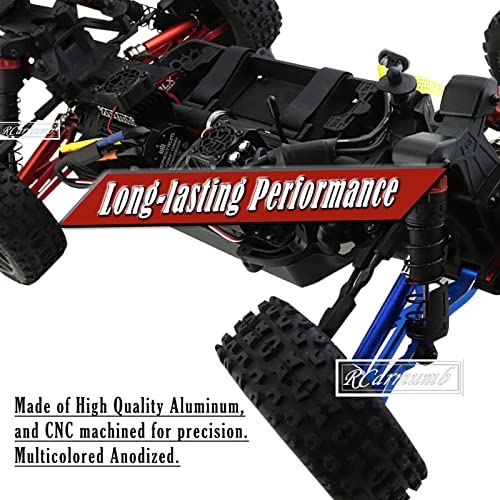 Suspension A Arms Upgrades Part for Arrma 1/8 Typhon 3S BLX 4x4, 1/10 Big Rock 3S BLX V3,4-Pack Aluminum Front Rear RC Swings Arms Hop Ups,Replace Part#AR330543 AR330540,Navy Blue - color: Navy Blue - Front Rear Set