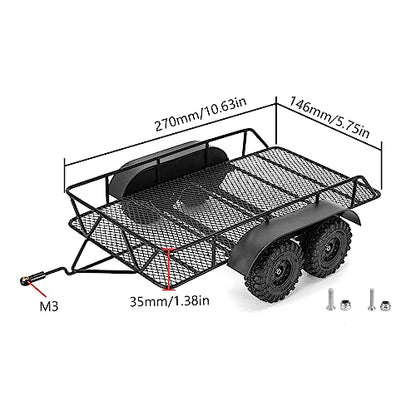 INJORA 543g Trailer with Metal Hitch Mount for 1/18 TRX4M RC Upgrade