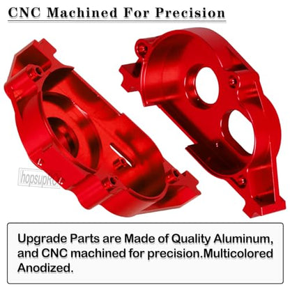 Center Gearbox Transmission Case Upgrades Part for 1/8 Mojave 4X4 4S BLX,Aluminum Gearbox Differential Housings Hops Up,Red - color: Red