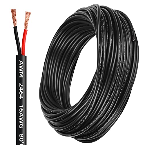 16 Gauge Wire 2 Conductor,16 AWG Electrical Wire Stranded PVC Cord Oxygen-Free Copper Cable,26FT 2 Core Pure Copper Flexible Cable Wire for LED Lamp Lighting Strips Automotive (16AWG-2C, 26FT)… - size: 26FT, style: 16AWG-2C
