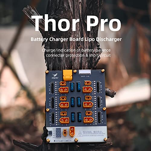 HGLRC Thor 6 Port Lipo Battery Balance Charger Board Pro 40A XT60 XT30 Plug 2-6S Integrated with Lipo Discharger for IMAX B6 ISDT Q6 Nano HOTA D6 Pro P6