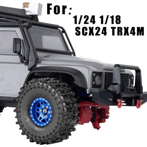 for SCX24 TRX4M 1/24 1/18 RC Crawler Car,Aluminum 1.0" Beadlock Wheel Tires Wheel Hub Wheels Rim 4PCS 1.0in Beadlock Wheel Rims Heavy Duty Rim,Navy Blue - color: (4PCS）Navy Blue
