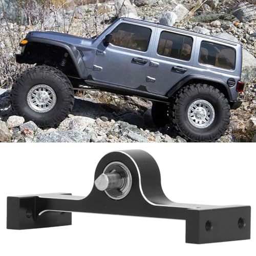 70mm Aluminum Alloy Transfer Case for 1/10 RC Crawler, Wireless - Ready D - Shaft Gearbox with 5mm Steel D - Shaped Shaft, Compatible with SCX10 III and Gen8 (Black) - color: Black