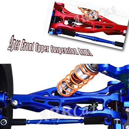 Aluminum Front Suspension Arms Upgrades Part for 1/8 Kraton,Outcast,Notorious,Talion 6S BLX,ARRCat 4pcs Front Lower Upper Swing Arm Set Hops up w/Pivot Balls,Red
