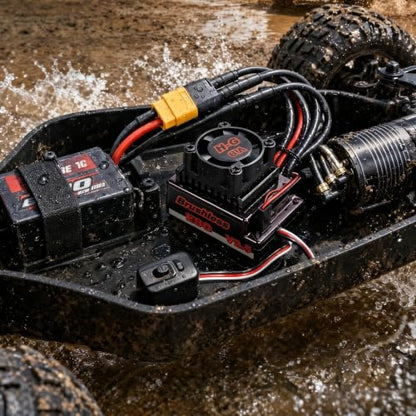 60A Waterproof Sensorless Brushless ESC with XT60 Plug 6V/6A BEC, Electronic Speed Controller Upgrade for 1/10 RC Car Buggy Short Course Truck Monster Truck