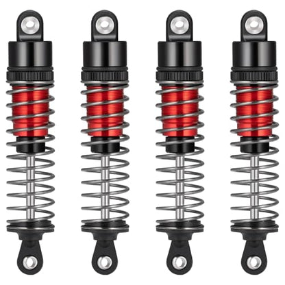 80mm Aluminum Shocks Threaded Tele Shock Absorber Damper Long Threaded Shock Absorber Oil Damper Compatible with TRX4 TRX6 Axial SCX10 D90 90046 1/10 RC Rock Crawler (Red-80MM) - color: Red-80MM