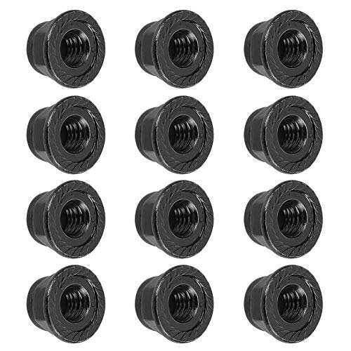 12PCS 4mm Nonslip Wheel Lock Nut Spare Parts Fit for Axial SCX10 1/10 RC Model Car Anti Slip Lock Nuts (Black)