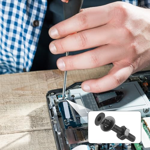 810 Pcs M3 Metric Screw Assortment, Flat Head Machine Screw Assortment Kit, Countersunk Hex Socket Cap Screws Set with Washers, Countersunk Bolts and Nuts Set with Wrench(Black) - size: M3