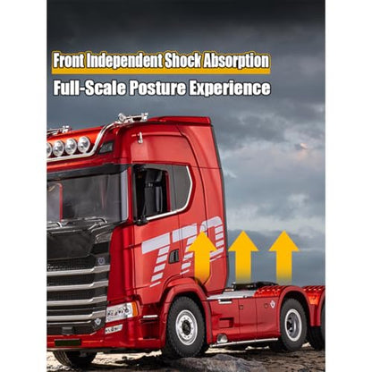 1/18 Scale 770S Heavy Duty RC Semi Truck, RC Tractor Truck with Rear Wheel Drive, Collectible Model with High Speed Performance - color: Grey Truck