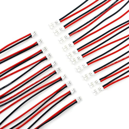 15Pairs JST-PH 2.0 2 Pin Male and Female Connector Plug with Soft Silicone Wire Cable 10cm - size: JST-PH 2.0 2Pin
