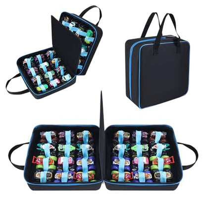 Carrying Case for 24 Monster Jam Trucks, Kids Toy Truck Storage Compatible with 24 Monster Jam Trucks, Holding for 1:64 Scale Monster Jam Trucks (Blue) - color: Blue