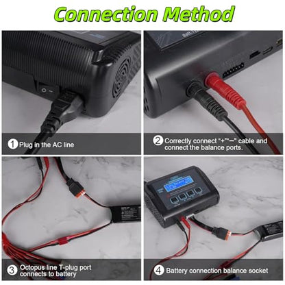 C150 150W 10A Smart Lithium Battery Charger Discharger, RC Balance Charger for LiPo Li-ion Life LiHV NiMH NiCd PB Battery, with LCD Screen Control, Multiple Interfaces & USB Port