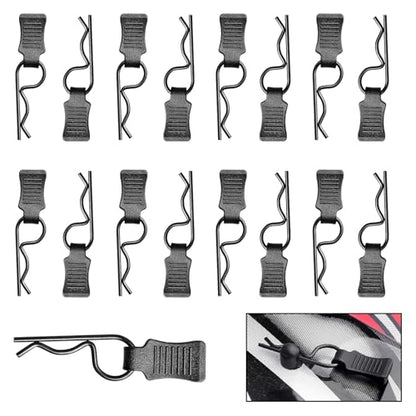 HobbyPark 50pcs Universal RC Car Body Clips w/Pull Tabs Black R Pins for 1/10 Scale Traxxas Arrma Axial Losi & All 1/8 Redcat HPI HSP Exceed Truck Buggy Shell Replacement Parts - size: 1.4mm Rod Black Clips and Tabs