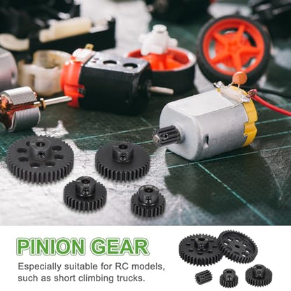 MECCANIXITY Steel 32P Gear Set with Gear Adapter 13T 5mm Shaft Motor Gears for RC Vehicles Truck Drift Car Part, Black - size: 13T