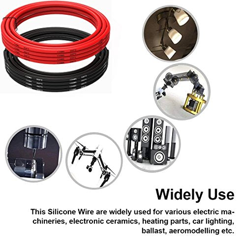 TUOFENG 12 AWG Silicone Wire - Flexible Tinned Copper, Red/Black 20ft - size: 12 AWG 2 colors wire 10ft