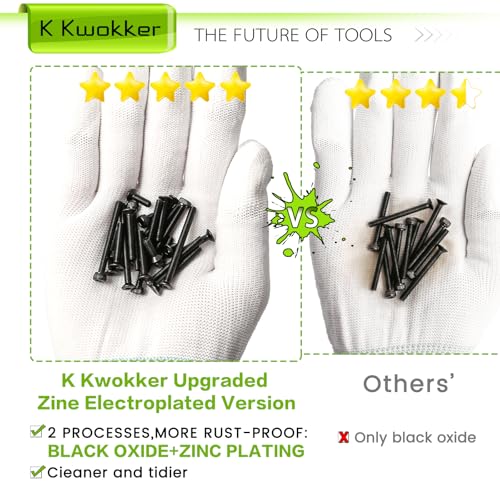 2540Pcs M3 Screw Kit 4MM to 35MM, M3 Socket Head Screws & Flat Head Screws, Upgraded Zinc Plated Assorted Nuts and Bolts Assortment Kit Black M3 Screws with Nuts, Washer and Lock Washers - size: K. M3