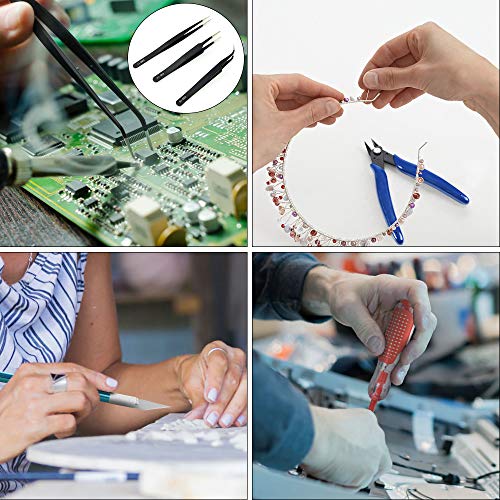 Soldering Iron Kit Electronics, 21-in-1, 90W Adjustable Temperature Soldering Iron, 5pcs Soldering Iron Tips, Soldering Iron Stand, Desoldering Pump, Magnifier, Solder Wire, Tweezer, PU Carry Bag