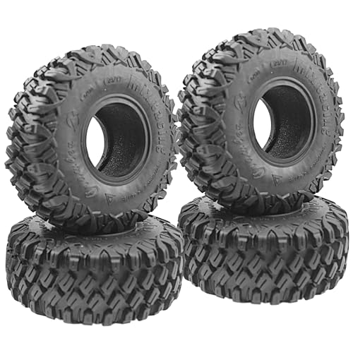 4Pack Vgoohobby 1.9inch Rubber Tires,RC Crawler Tires OD 120mm with Foam Compatible with Axial SCX10 90047 AXI03007 D90 D110 Tamiya CC01 Traxxas TRX-4 1/10 RC Crawler