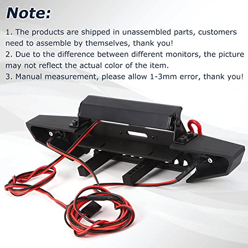 RC Crawler Bumper, Durable Anti-Collision Metal with LED Spotlights 1:10 Scale Rock Crawling Accessory for Off-Road Adventures, Hobbyists, Trail Exploration, and Extreme Terrain Enthusiasts