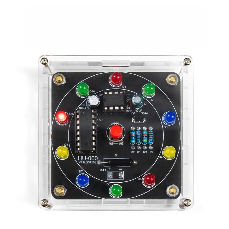 DIY Lucky Wheel Soldering Practice kit, Complete Soldering Project kit with Components, PCB & Enclosure, Perfect for Electronics Enthusiasts & Beginners,Advanced Version