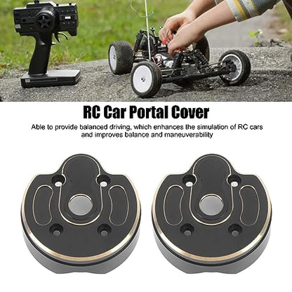 2 PCS Brass RC Steering Knuckles, 1/10 RC Crawler Brass Front and Rear Portal Weights Cover Plates for 1/10 SCX10 III AR45P Axle