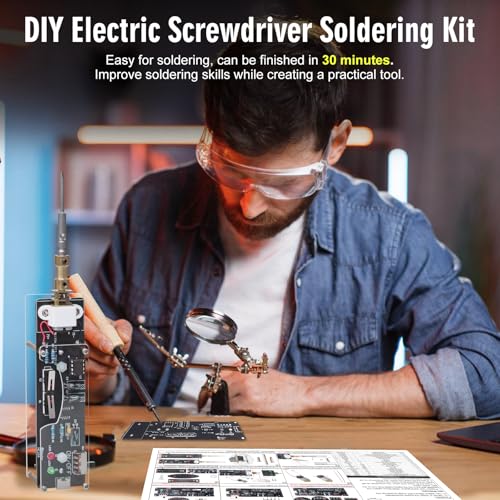 DIY Electric Screwdriver Soldering Project Kit with 2 screwdriver bits | BANRIA Handheld Screwdriver Electronics Project for Soldering Practice, DIY assembly, Repair Applications