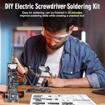 DIY Electric Screwdriver Soldering Project Kit with 2 screwdriver bits | BANRIA Handheld Screwdriver Electronics Project for Soldering Practice, DIY assembly, Repair Applications