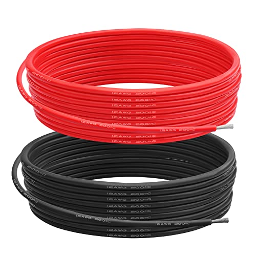 12 AWG Silicone Wire, 20 ft Red and 20 ft Black | Flexible fine-strand tinned copper cable with heat-resistant silicone insulation for batteries, RC and electronics wiring. - style: 12 AWG 20ft Red+20ft Black