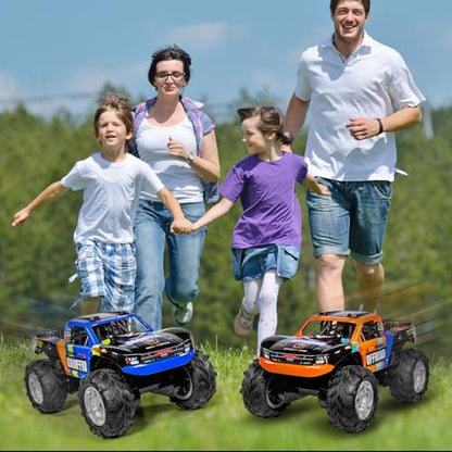 KB KAIBO Q205 1:12 Large Amphibious Remote Control Car - Waterproof RC Monster Truck with Waterproof Controller & 2 Modular Batteries for 60+ Min Play, 7.4V 4WD All Terrain Toy for Kids Adults-Blue - color: Q205 Blue