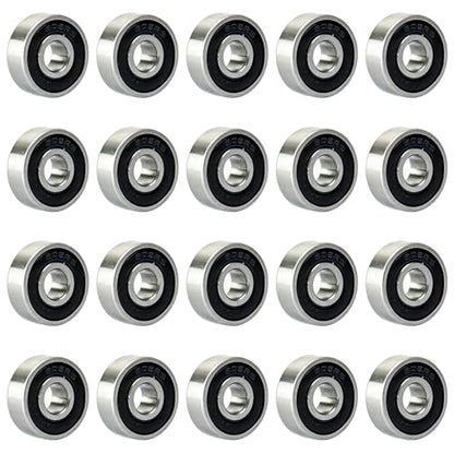 20 PCS 606-RS Double Shielded Ball Bearings 6x17x6 mm, High Speed Chrome Steel, Pre-Lubricated for Smooth RPM Performance - size: 606-RS