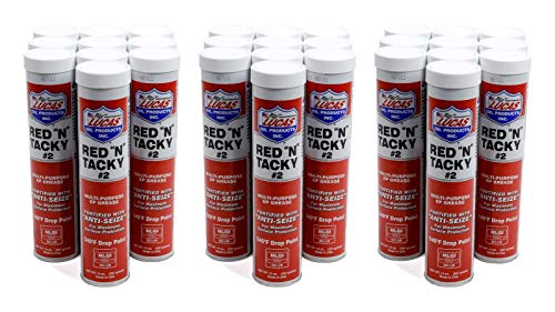 Lucas Oil 10005-30 Red-N-Tacky Grease - 14 oz. Tube, (Case of 30) | Automotive Marine Industrial Premium Lubricant Anti-Wear High Temperature Lithium Complex Protection Wheel Bearings Chassis