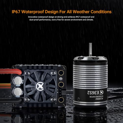 XC E3652 & E10 Sensored Brushless Motor and ESC Combo for RC Car,2-3S Lipo,IP67 Water Proof,Applicable to:1/10 On-Road,Off-Road,Short Course(Light Load) (3300KV+E10) - size: 3300KV+E10 No Connector