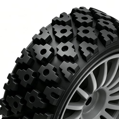1/10 RC Wheels and Tires，70mm On Road Rubber Tires， for HPI Ken Block's Tamiya XV01 TT01 TT02B Kyosho FAZER MK2 Lc Racing PTG HSP RGT RC 3RACING D5 1/10 RC Rally Car (Grey) - color: Grey